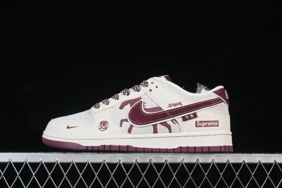Nike SB Dunk Low Premium Casual Skateboarding Shoes with Red and White Color Blocking - DN3168-011
