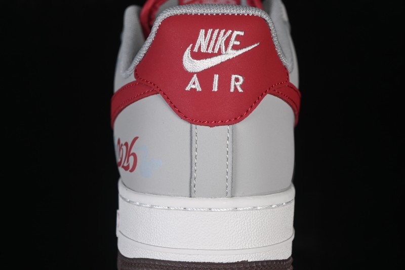 Nike Air Force 1 '07 Low Basketball Shoes with Red-Grey Contrast Design - HT5088-621