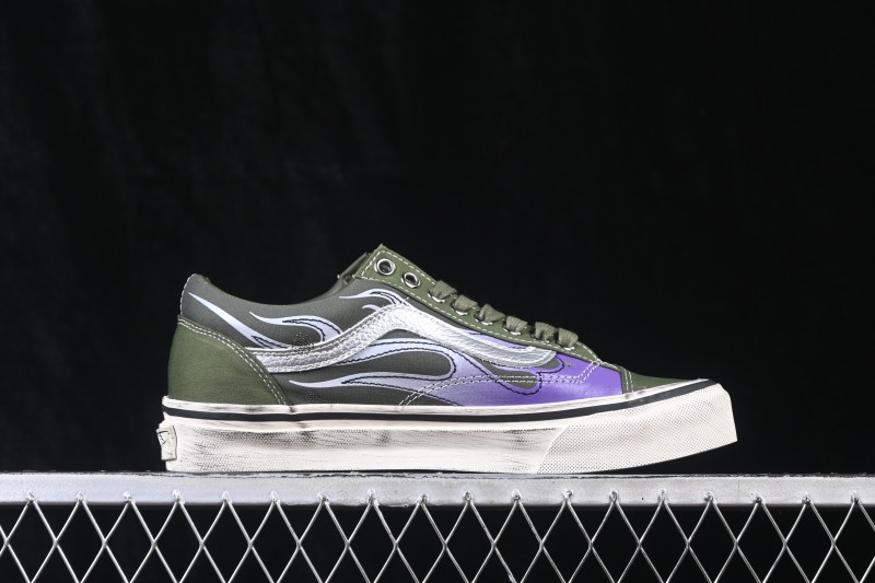 Vans Old Skool Flame Series Low-Top Casual Skate Shoes with Suede and Canvas Upper - VN000D9RGRK