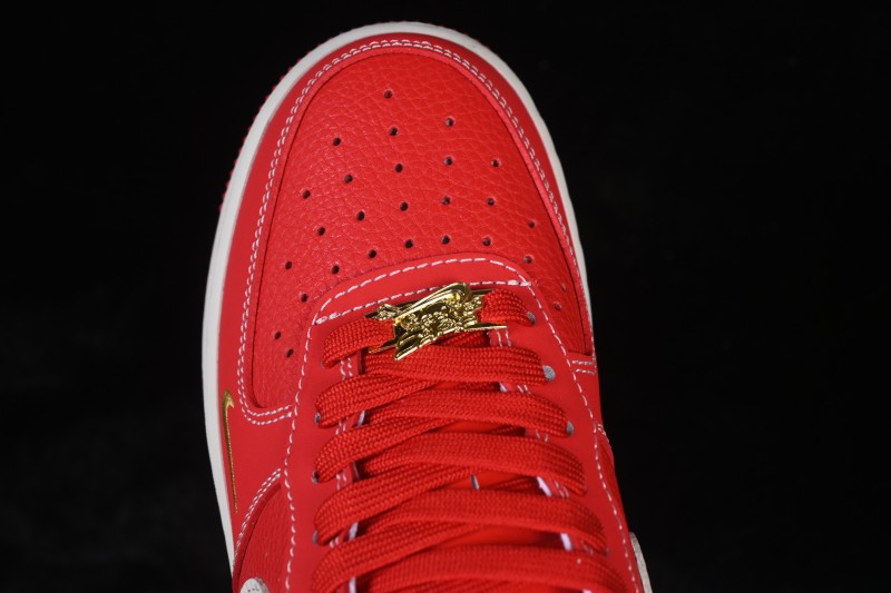 Nike Air Force 1 '07 Low Year of the Horse Limited Edition Casual Sneakers with Crimson and Gold Accents - NH0601-523