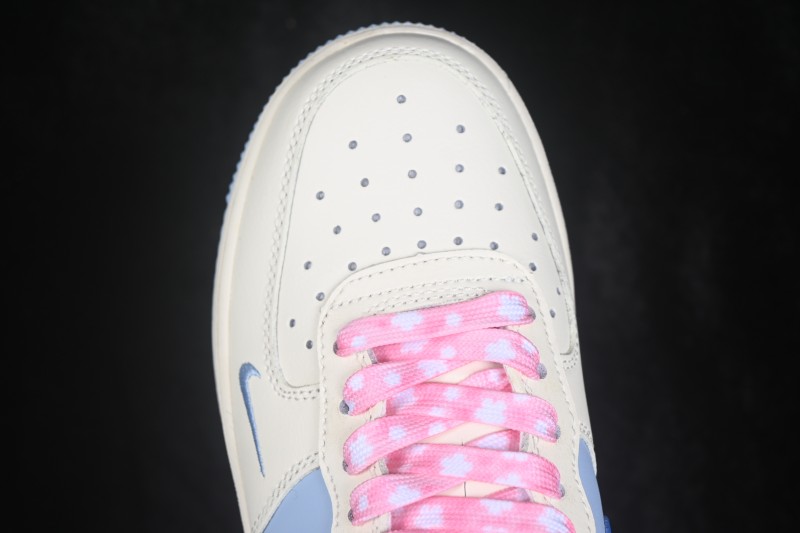 Nike Air Force 1 '07 Low Hand-Painted Sneakers with Pastel Blue and Pink Bubble Design - DB3301-112