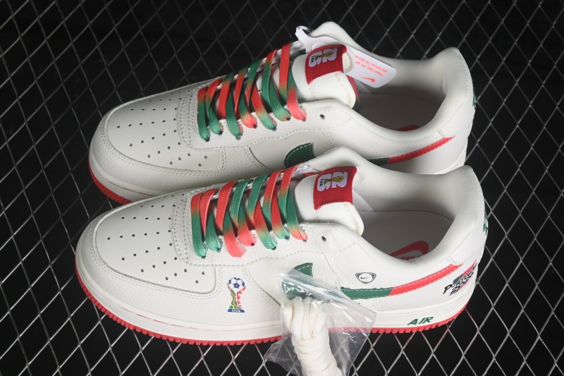 Nike Air Force 1 '07 Low Football Theme Casual Sneakers with Full-Length Air Cushion - DW8806-025