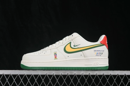 Nike Air Force 1 '07 Low World Cup Theme Casual Sneakers with Full-Length Air Cushion - DD1982-369