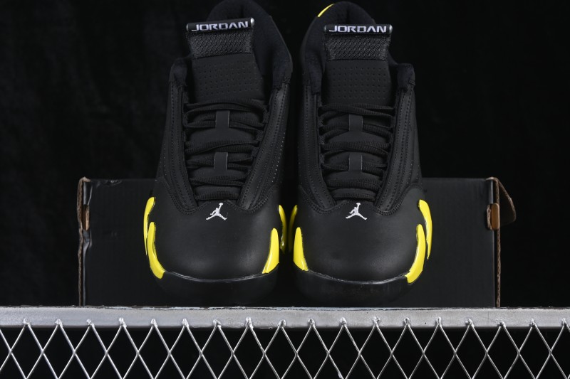 Air Jordan 14 Retro Thunder Black Yellow Basketball Shoes - 487471-070