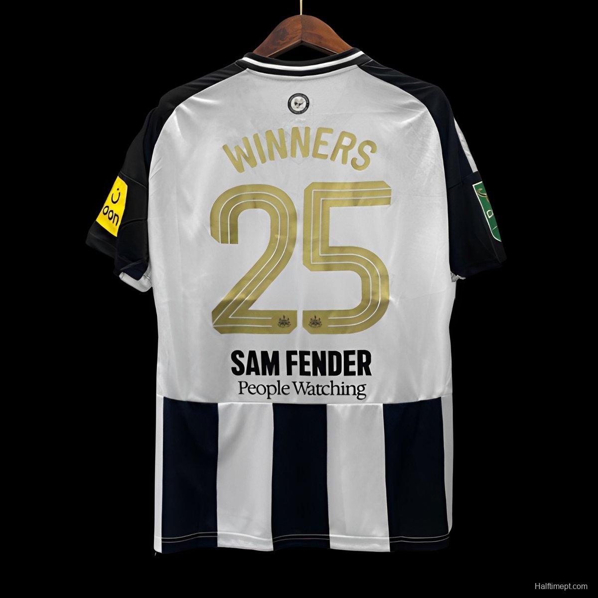 24/25 Newcastle United  CARABAO CUP Final EFL Customized  VS Liverpool Home Jersey