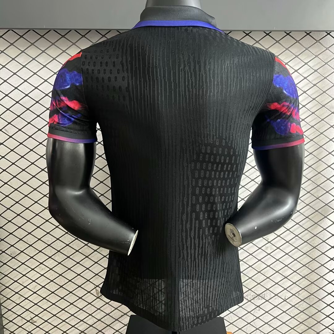 Player Version 25/26 FC Barcelona Black with Red & Blue Fracture Design Jersey