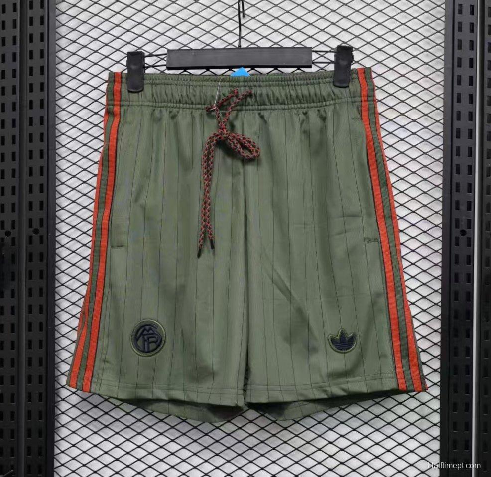 Player Version 25/26 Bayern Munich Olive Green with Orange Side Stripes Shorts