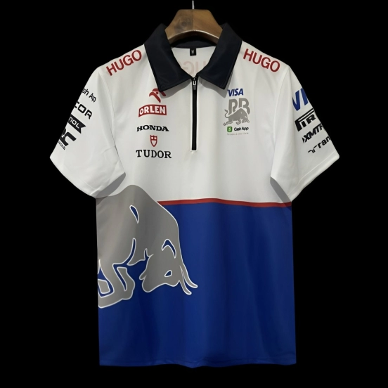 2025 F1 Red Bull Racing White and Blue with Red Bull Logo Jersey