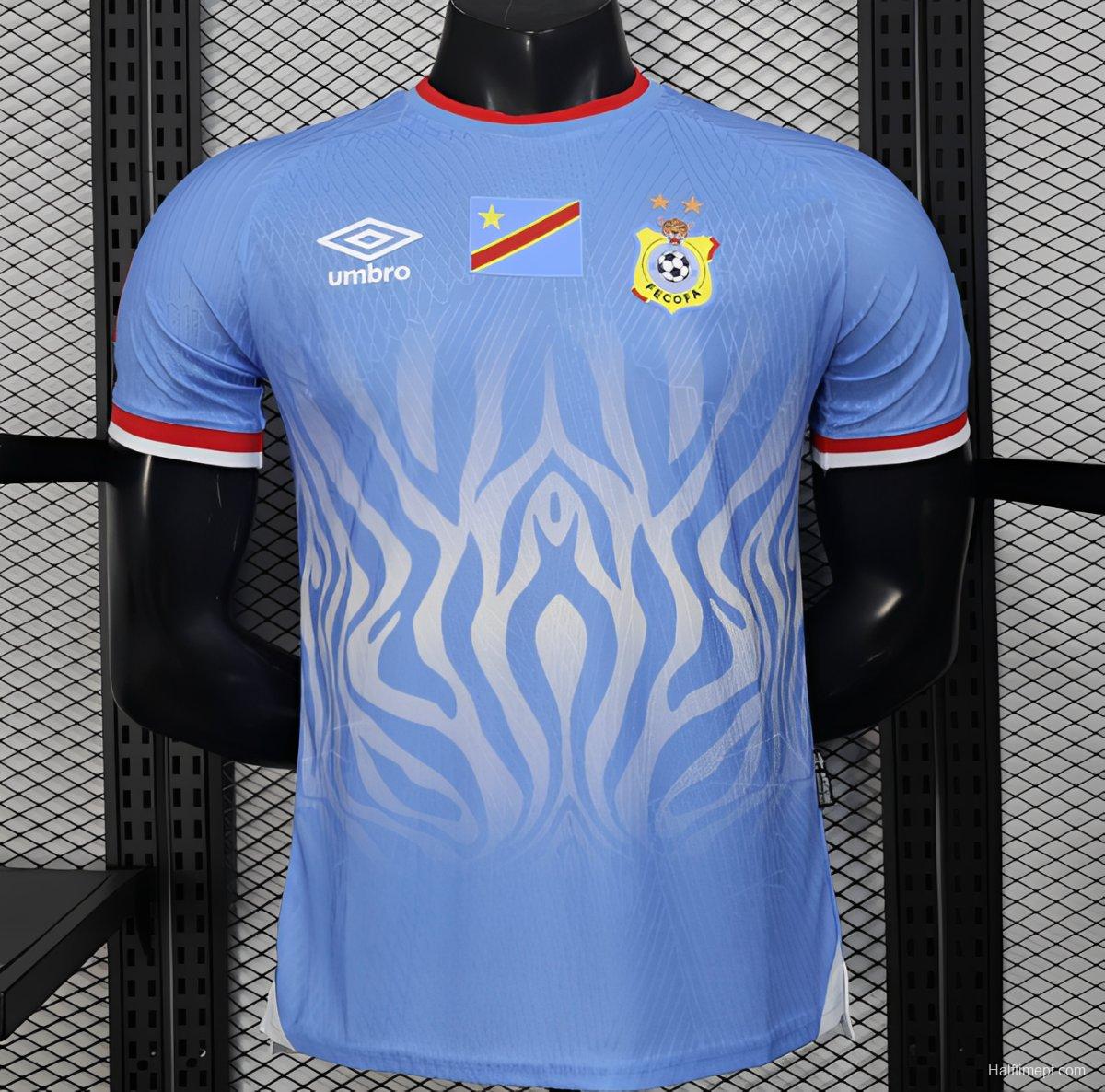 Player Version 2026 DR Congo Home Sky Blue Flame Jersey