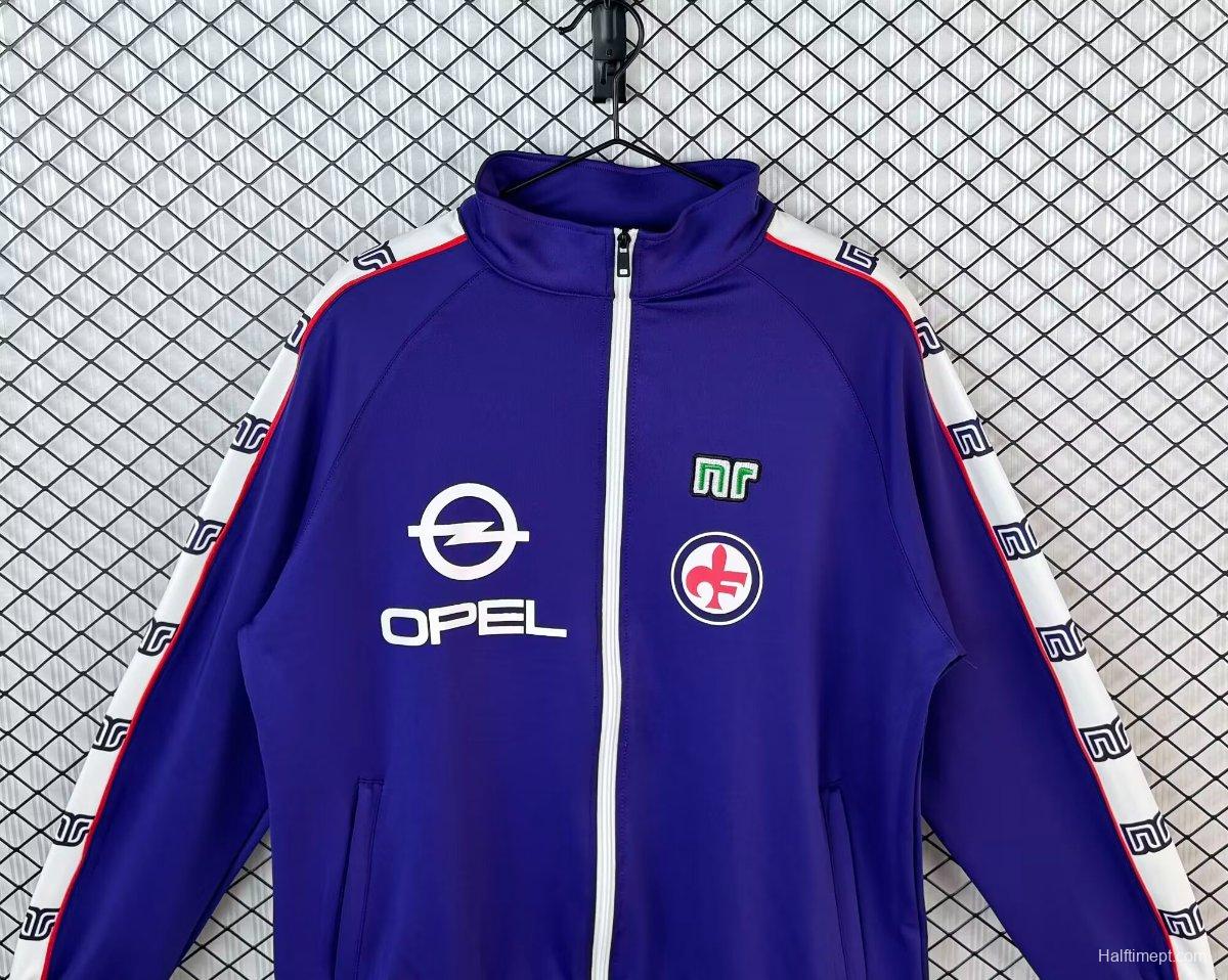 Retro 85/86 Fiorentina Home Purple Full Zipper Windbreaker
