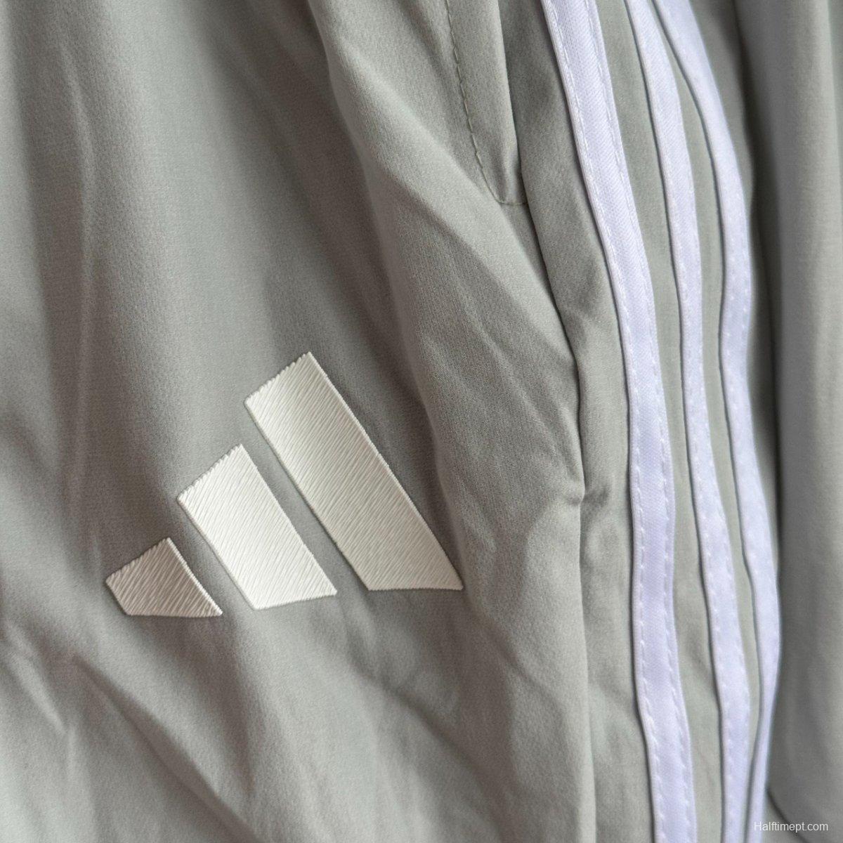 25/26 Bayern Munich Grey with Red Full zipper Jacket Tracksuit+ long pants