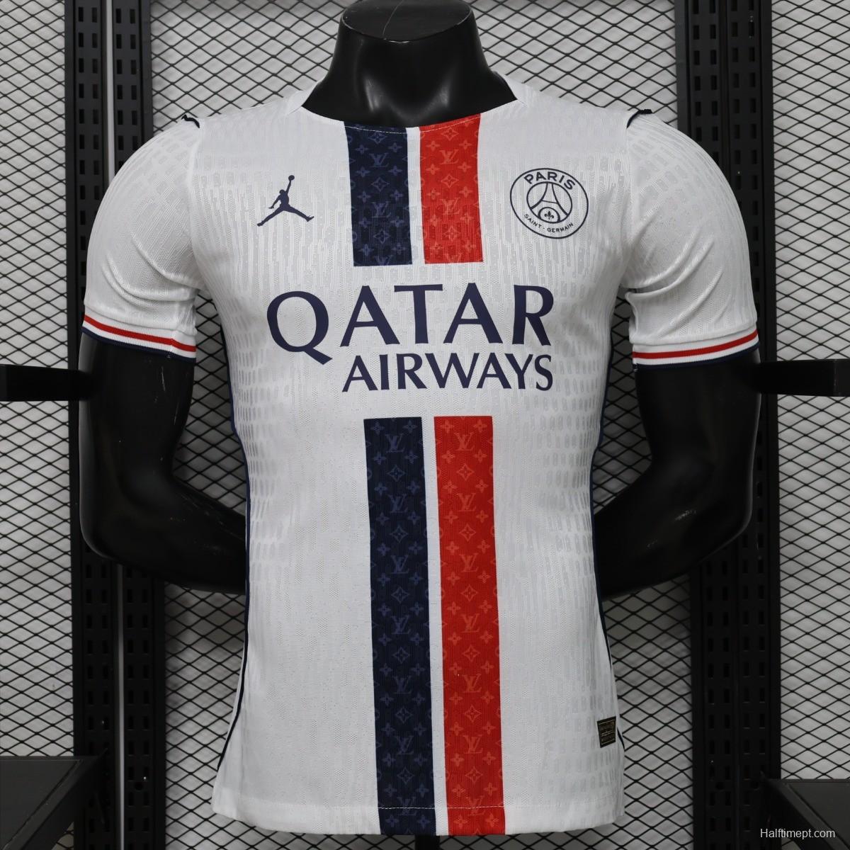 Player Version 26/27 Paris Saint-Germain Away  White & Navy/Red Stripe Special Edition Jersey