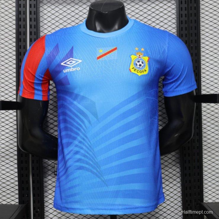Player Version 26/27 DR Congo  Sky Blue & Red  Home Jersey