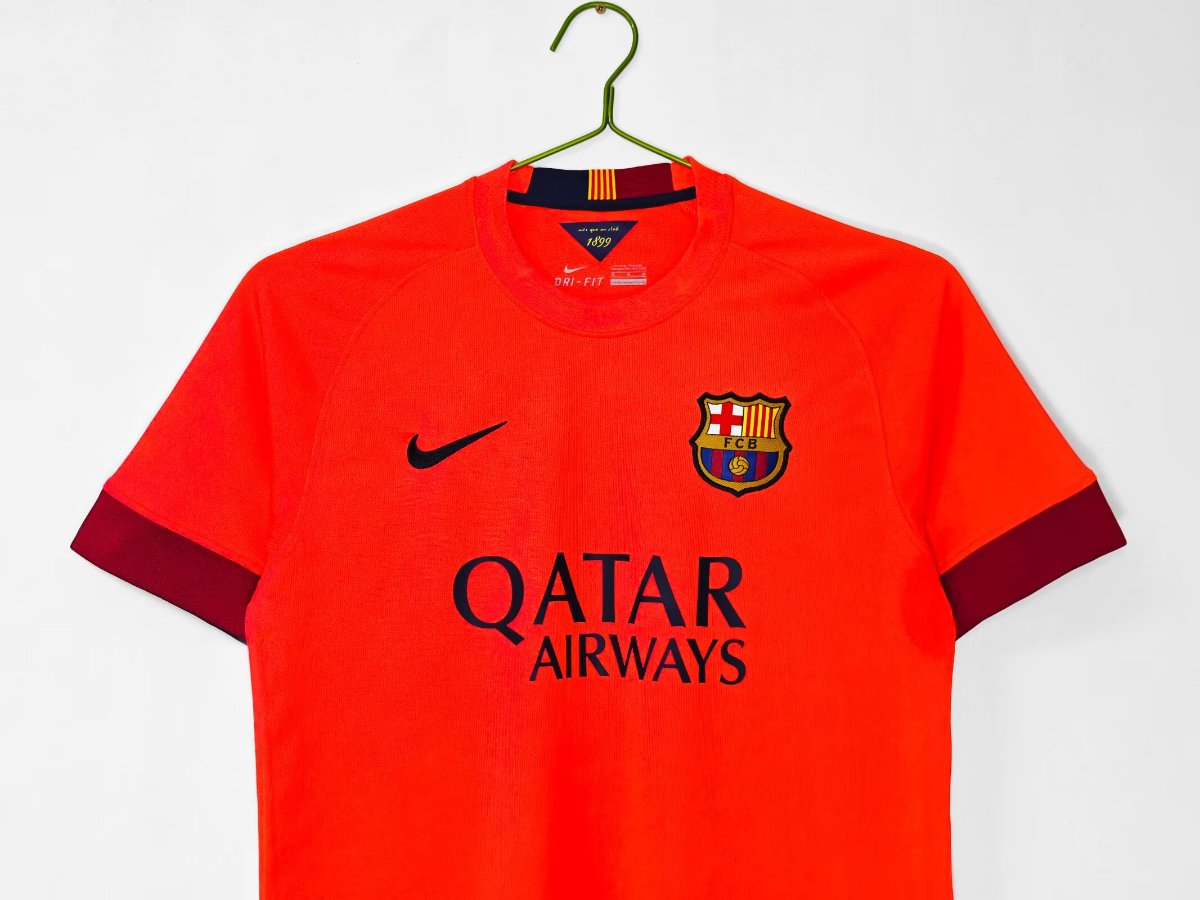 Retro 14/15 FC Barcelona Away Orange-Red  Jersey